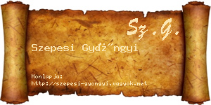 Szepesi Gyöngyi névjegykártya