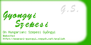 gyongyi szepesi business card